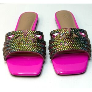 I.N.C. International ConceptsTianah Embellished Flat Sandals Pink Bling 6M NWOT